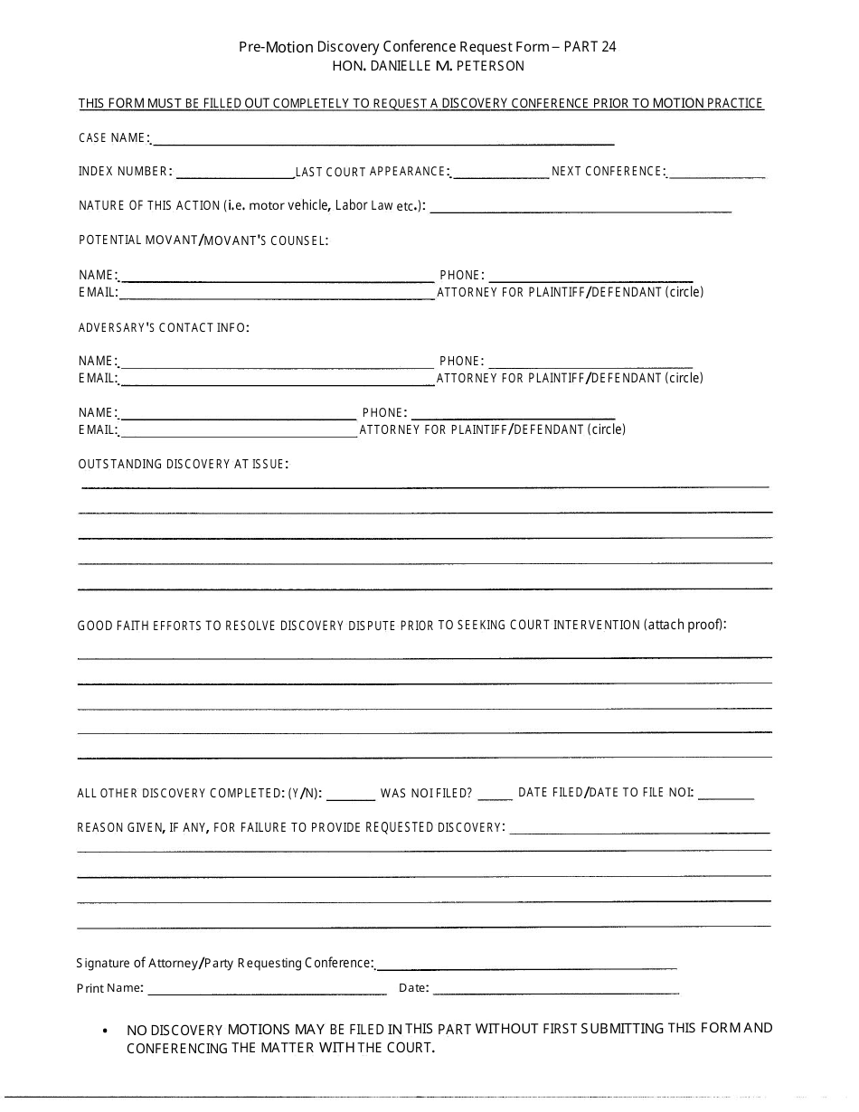 Pre-motion Discovery Conference Request Form - Part 24 - Nassau County, New York, Page 1
