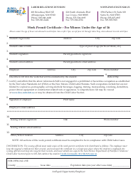 Work Permit Certificate - for Minors Under the Age of 16 - New Mexico, Page 2