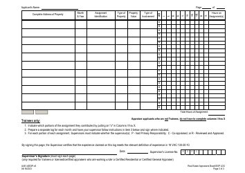 Form A461-40EXP Experience Log - Virginia, Page 3
