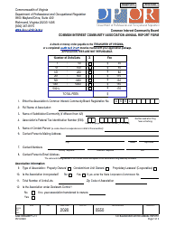 Form A492-0550ANRPT Common Interest Community Association Annual Report Form - Virginia