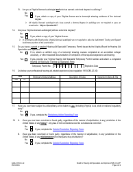 Form A440-2101LIC Hearing Aid Specialist License Application - Virginia, Page 3