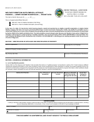 Form BOE-267-L2 Welfare Exemption Supplemental Affidavit, Housing - Lower Income Households - Tenant Data - Santa Cruz County, California