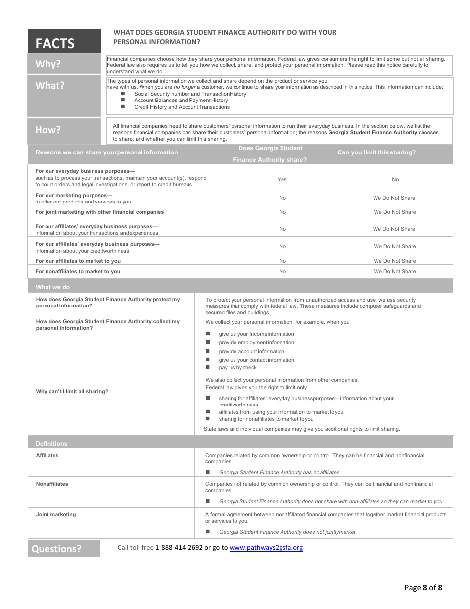 Georgia National Guard Service Cancelable Loan Application and Promissory Note - Georgia (United States), Page 8