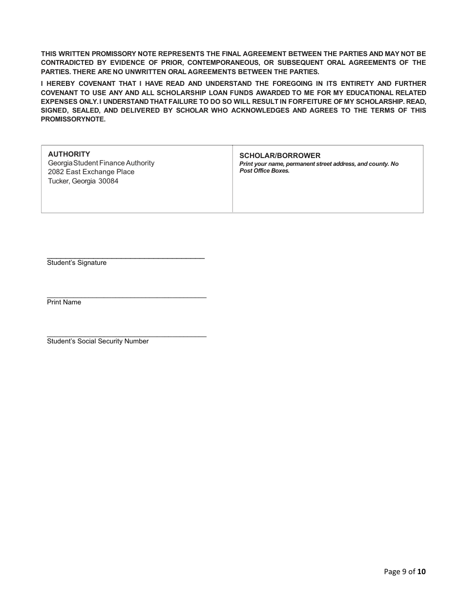 Scholarship for Engineering Education Loan Program (See) Application - Georgia (United States), Page 9