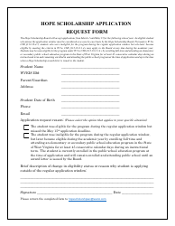 Document preview: Hope Scholarship Application Request Form - West Virginia