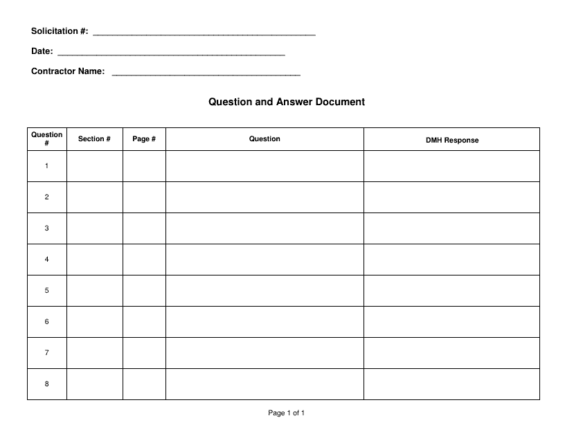 Question and Answer Document - Mississippi
