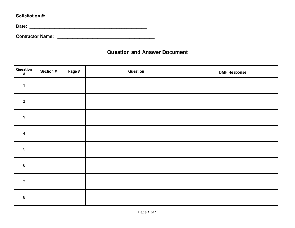 Mississippi Question and Answer Document - Fill Out, Sign Online and ...