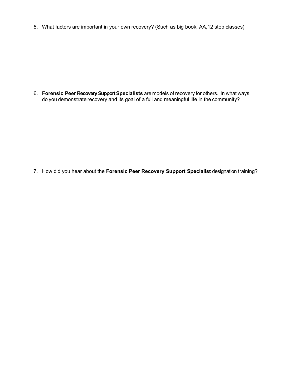 Forensic Peer Recovery Support Specialist Information Gathering Form - Mississippi, Page 2