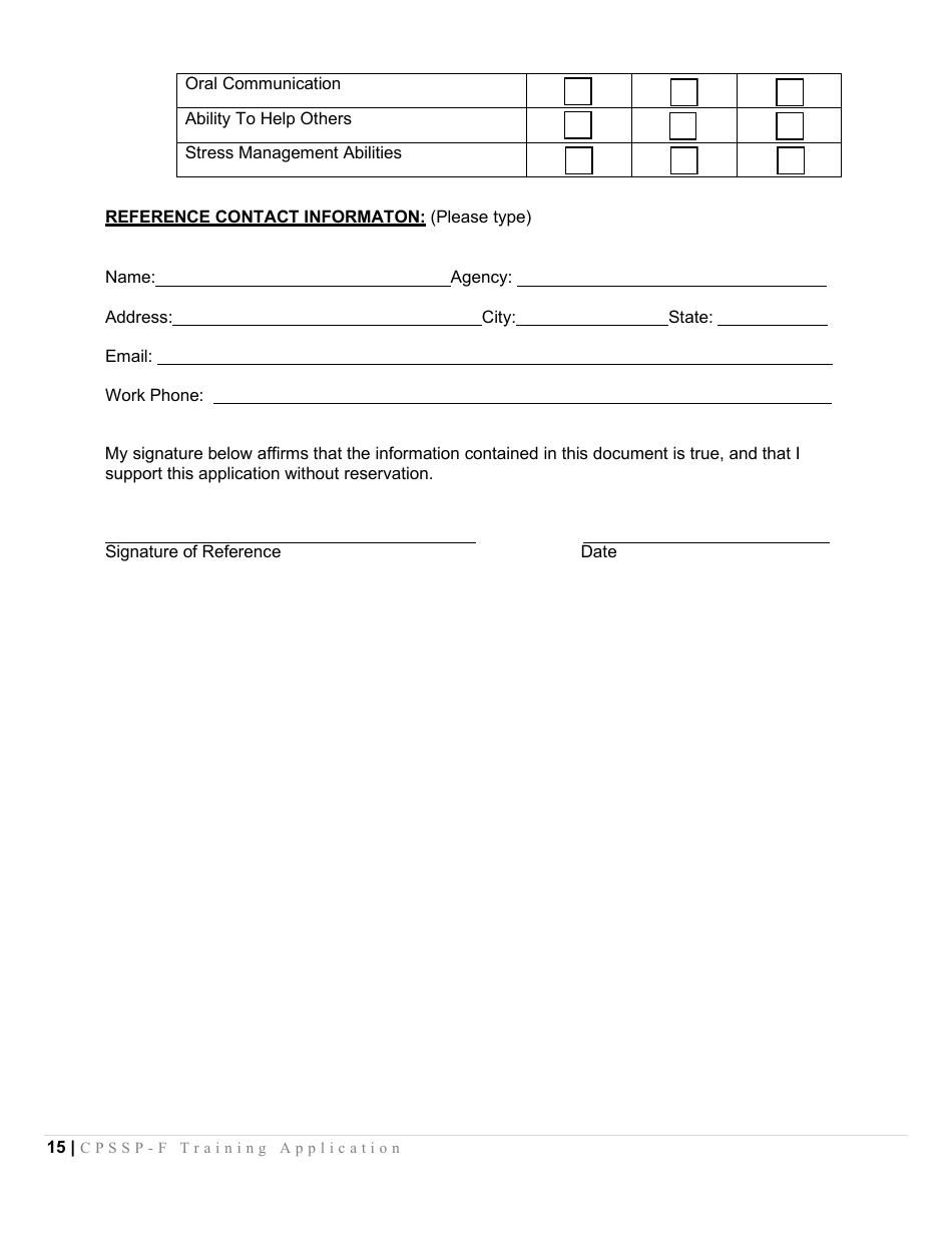 Certified Peer Support Specialist Professional Forensic Peer Recovery Training Application - Cpssp-F - Mississippi, Page 15