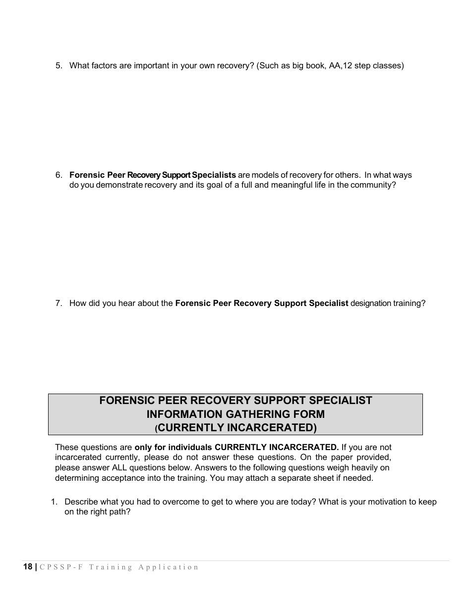 Certified Peer Support Specialist Professional Forensic Peer Recovery Training Application - Cpssp-F - Mississippi, Page 18