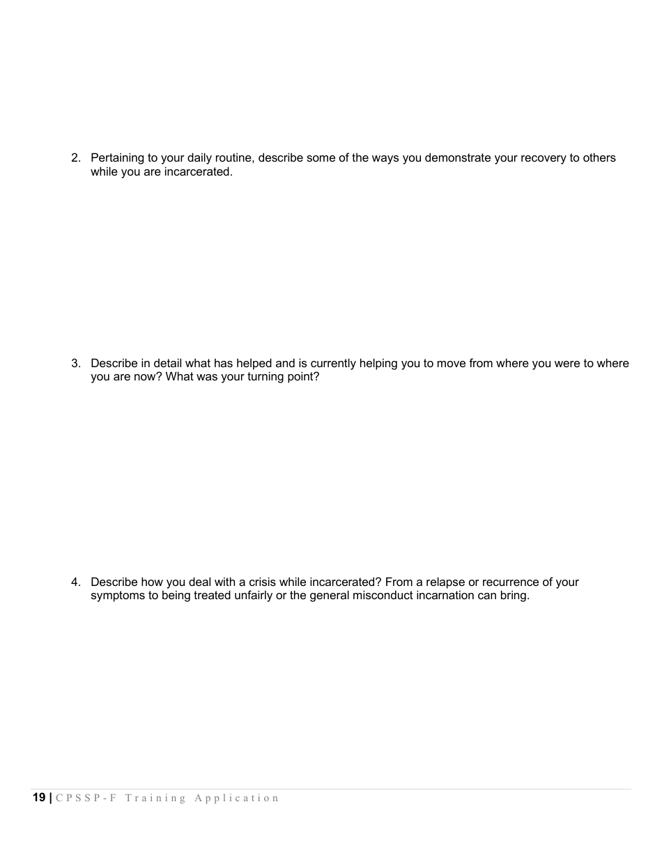 Certified Peer Support Specialist Professional Forensic Peer Recovery Training Application - Cpssp-F - Mississippi, Page 19