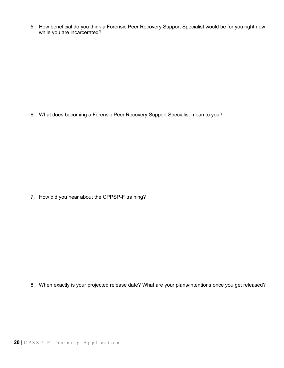 Certified Peer Support Specialist Professional Forensic Peer Recovery Training Application - Cpssp-F - Mississippi, Page 20