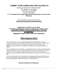 Certified Peer Support Specialist Professional Forensic Peer Recovery Training Application - Cpssp-F - Mississippi, Page 23