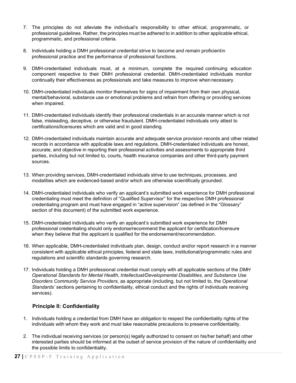 Certified Peer Support Specialist Professional Forensic Peer Recovery Training Application - Cpssp-F - Mississippi, Page 27
