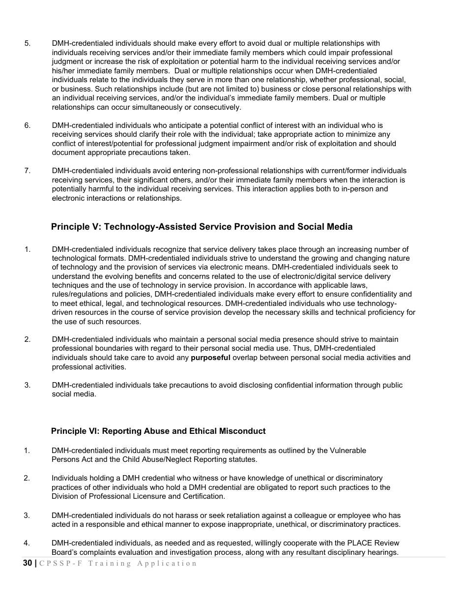 Certified Peer Support Specialist Professional Forensic Peer Recovery Training Application - Cpssp-F - Mississippi, Page 30