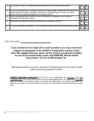 Certified Peer Support Specialist Professional Forensic Peer Recovery Training Application - Cpssp-F - Mississippi, Page 6