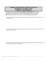Document preview: Forensic Peer Recovery Support Specialist Information Gathering Form (Currently Incarcerated) - Mississippi
