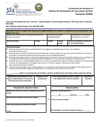 Document preview: Formulario De Renuncia Al Sistema De Informacion De Vacunacion De New Hampshire (Nhiis) - New Hampshire (Spanish)