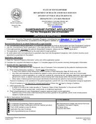 Document preview: Guardianship Patient Application for the Therapeutic Use of Cannabis - New Hampshire