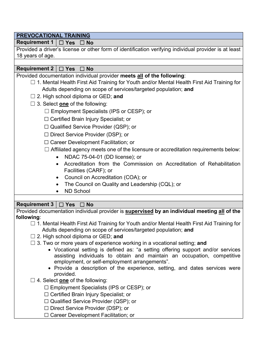 Form 1915(I) Individual Provider Review Report - North Dakota, Page 10