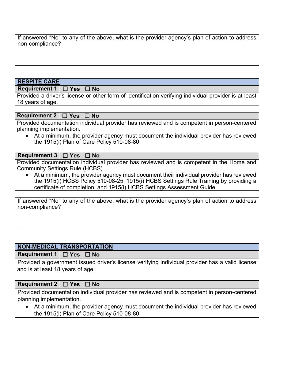 Form 1915(I) Individual Provider Review Report - North Dakota, Page 8
