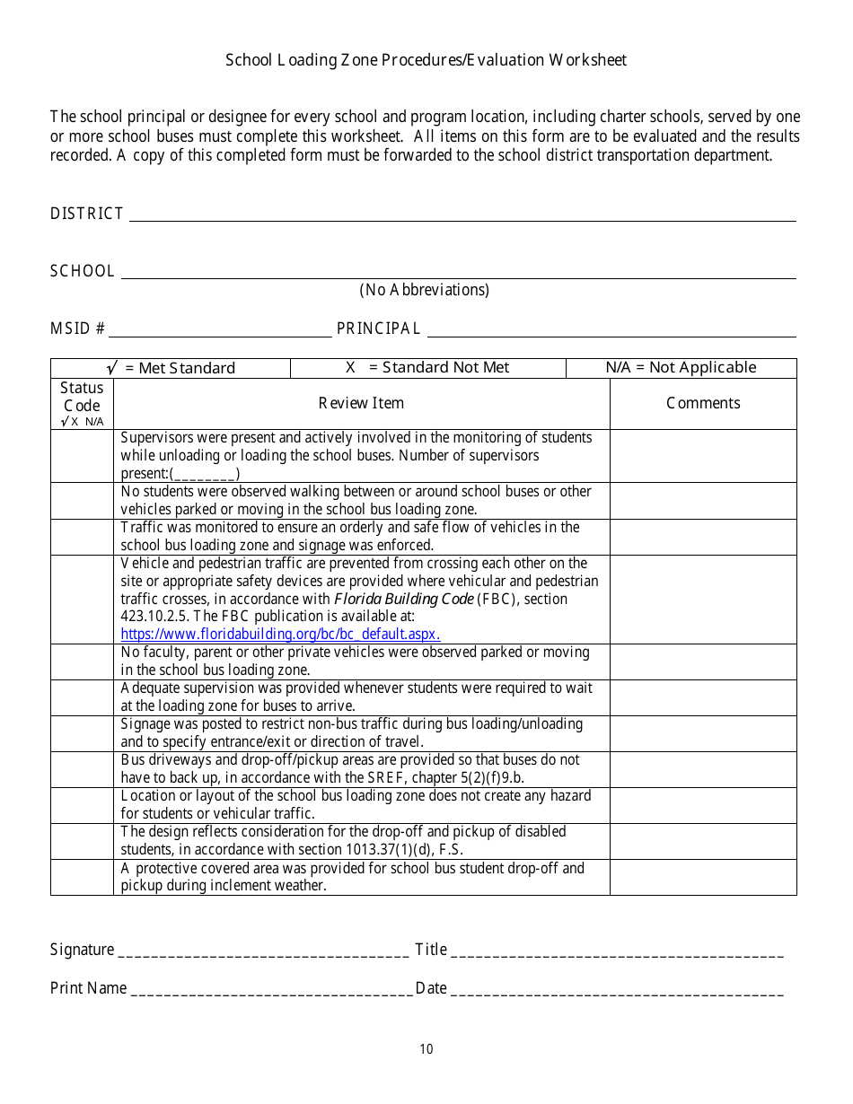 District School Transportation Monitoring Self-evaluation - Florida, Page 13