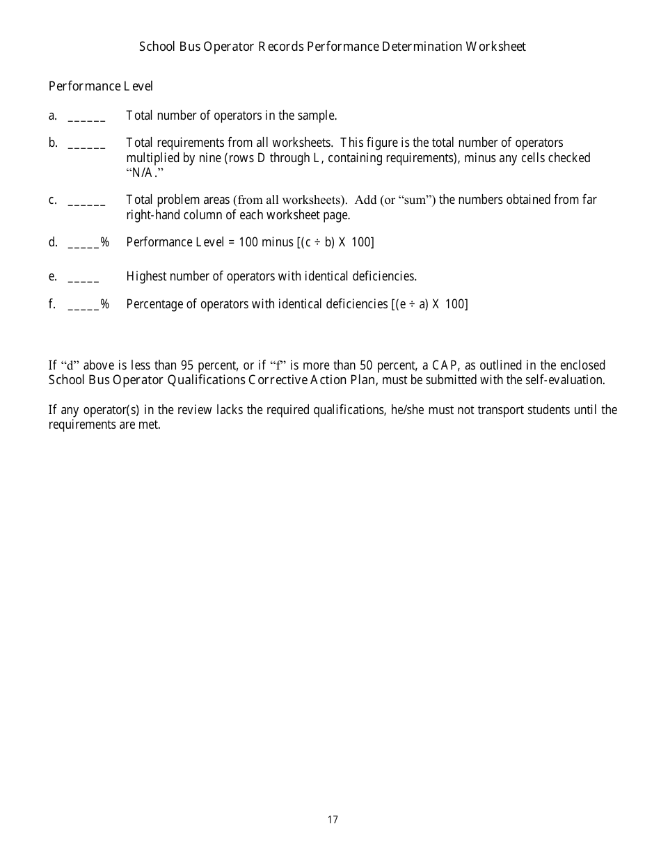 District School Transportation Monitoring Self-evaluation - Florida, Page 20