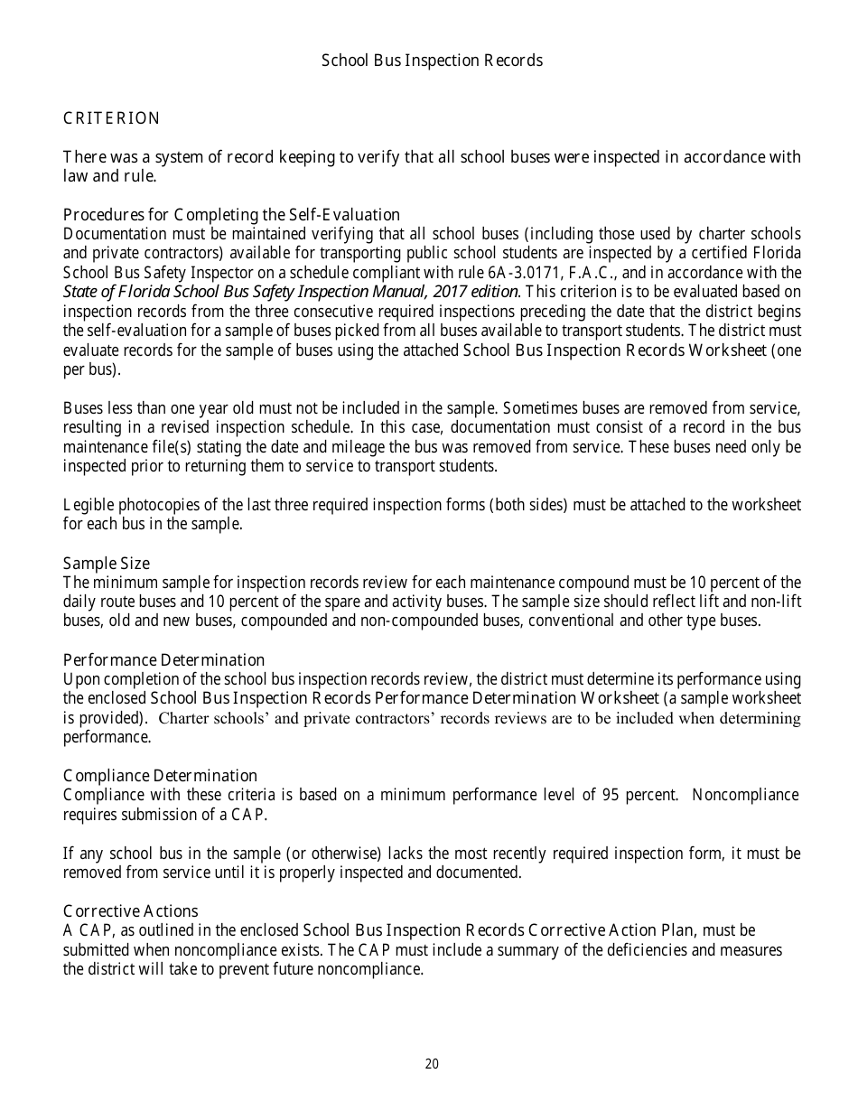 District School Transportation Monitoring Self-evaluation - Florida, Page 23