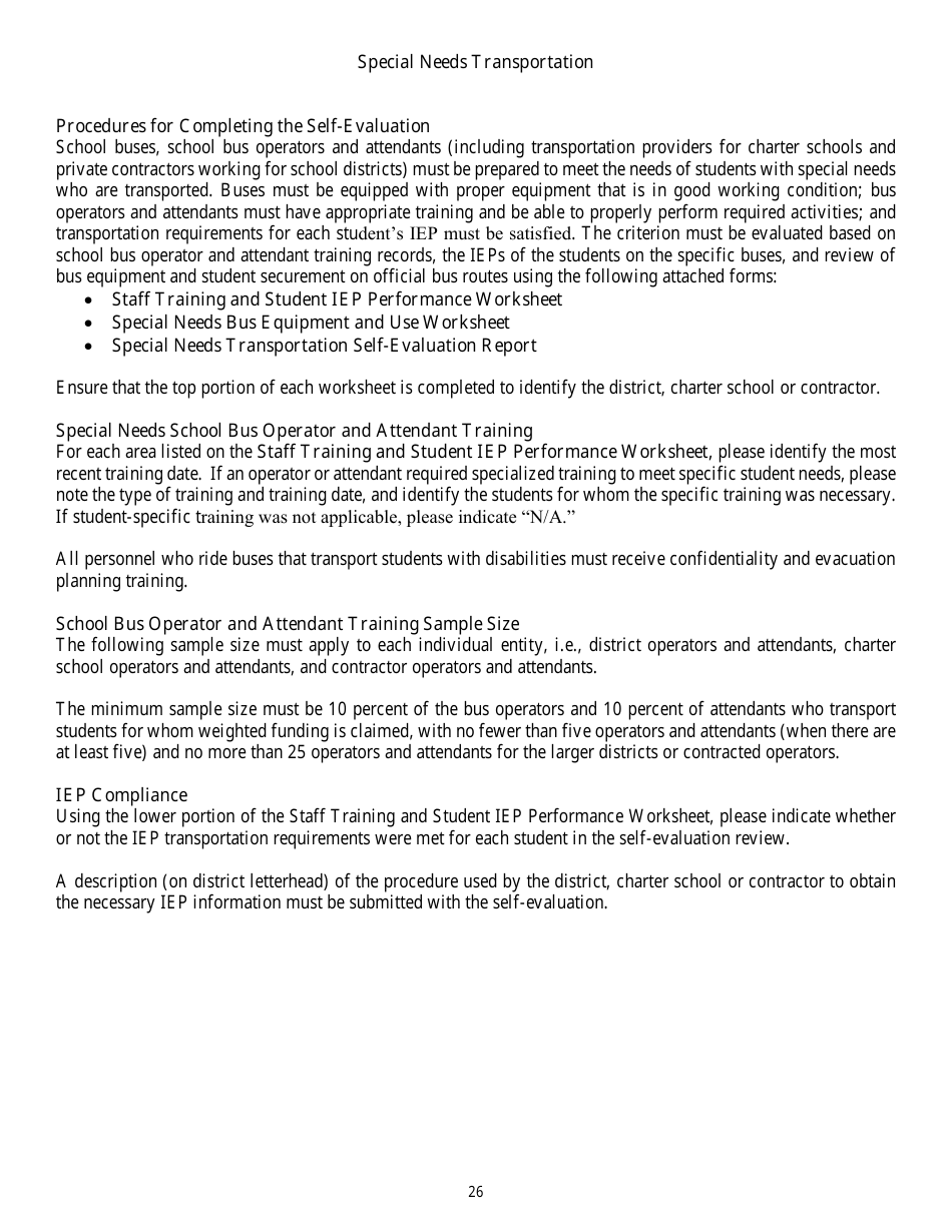District School Transportation Monitoring Self-evaluation - Florida, Page 29