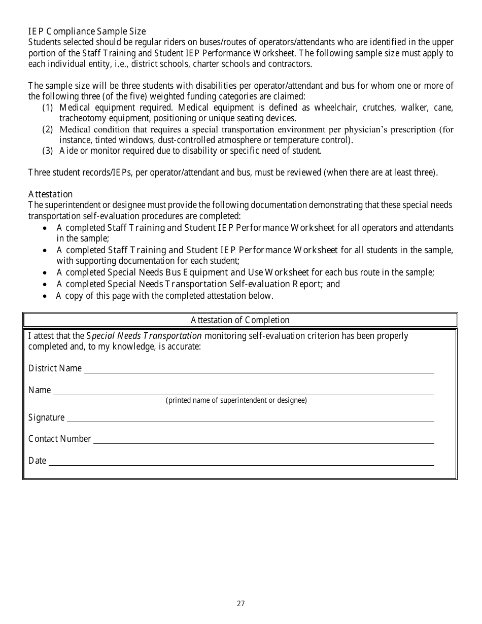 District School Transportation Monitoring Self-evaluation - Florida, Page 30