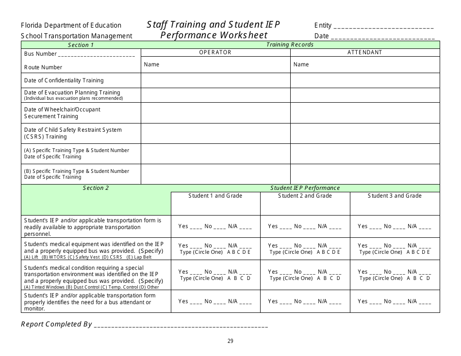 District School Transportation Monitoring Self-evaluation - Florida, Page 32