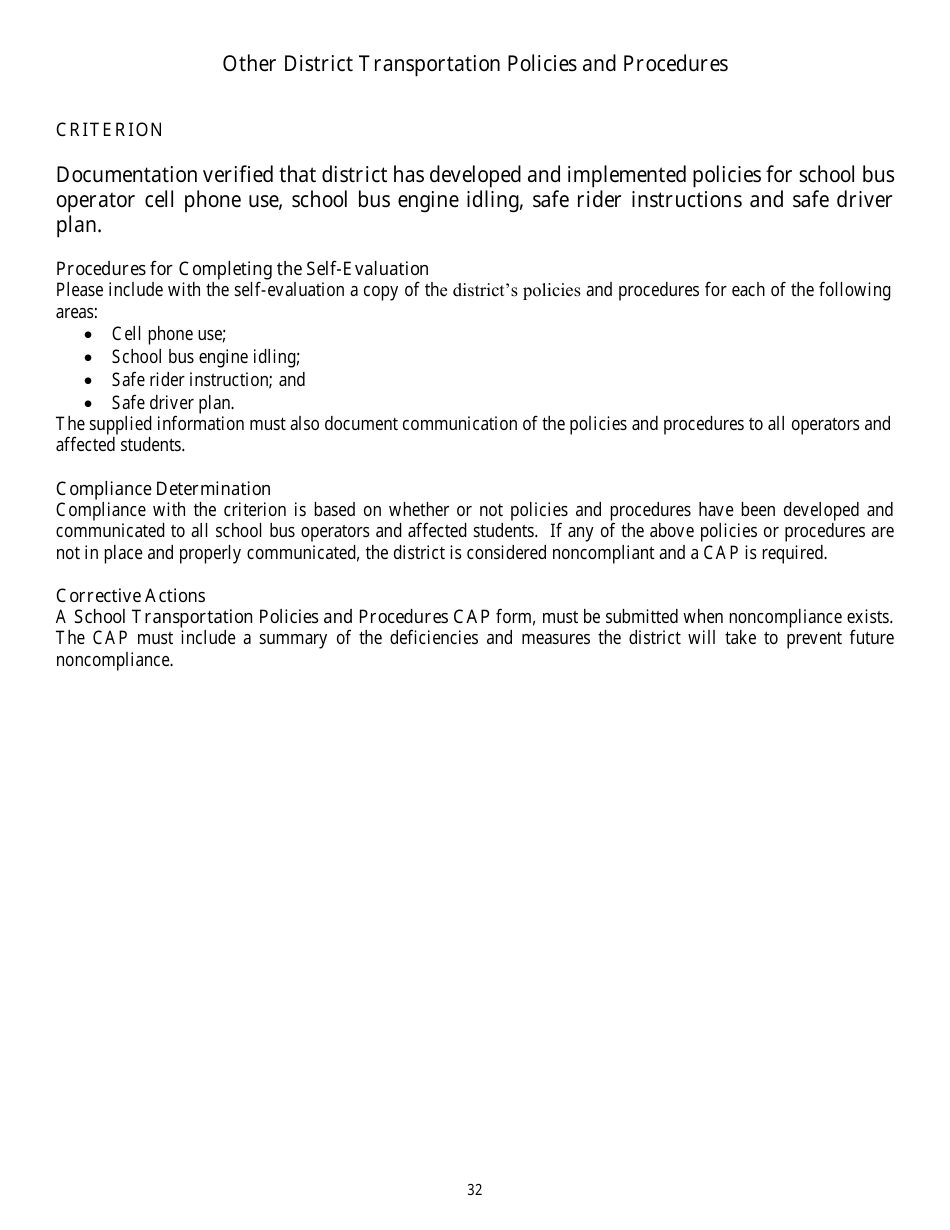 District School Transportation Monitoring Self-evaluation - Florida, Page 35