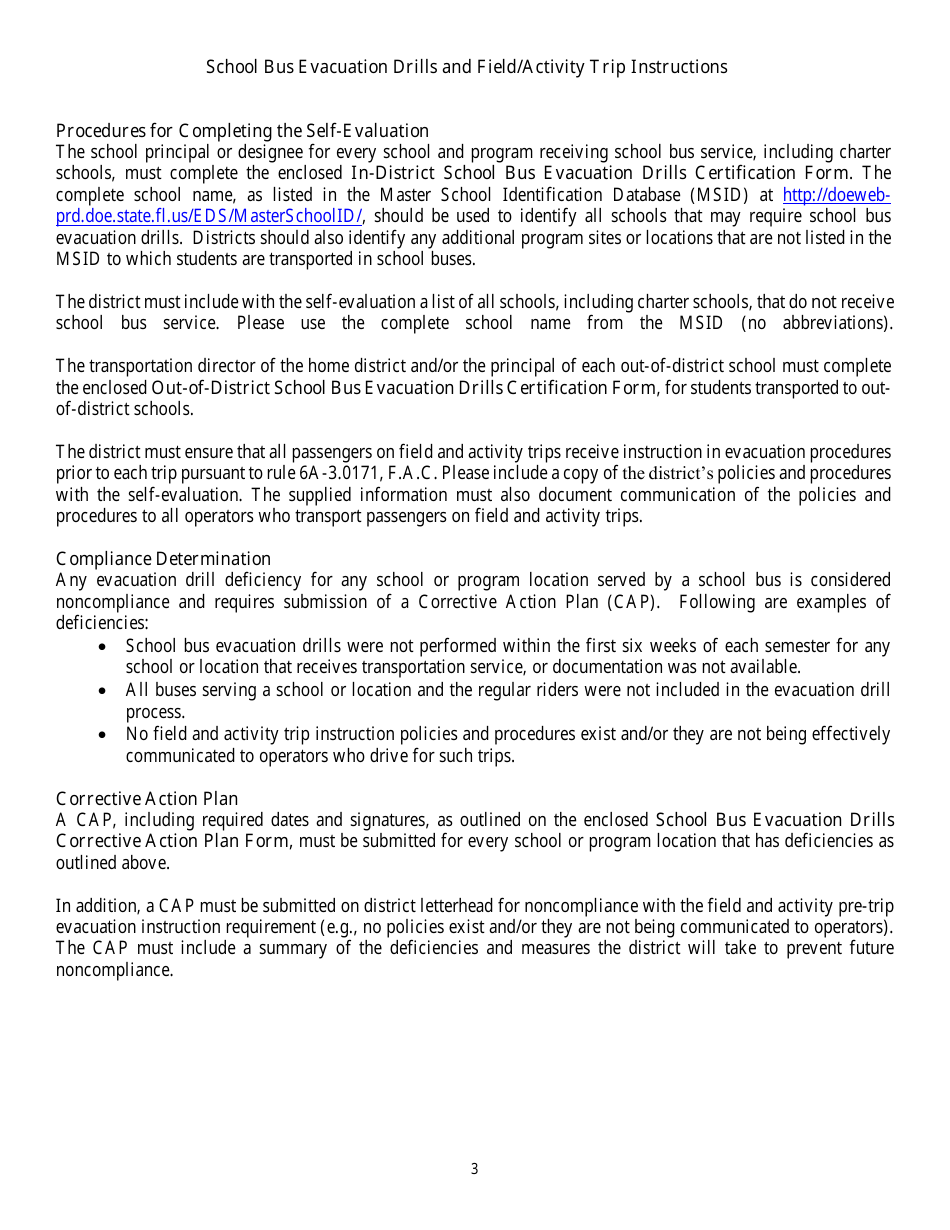 District School Transportation Monitoring Self-evaluation - Florida, Page 6