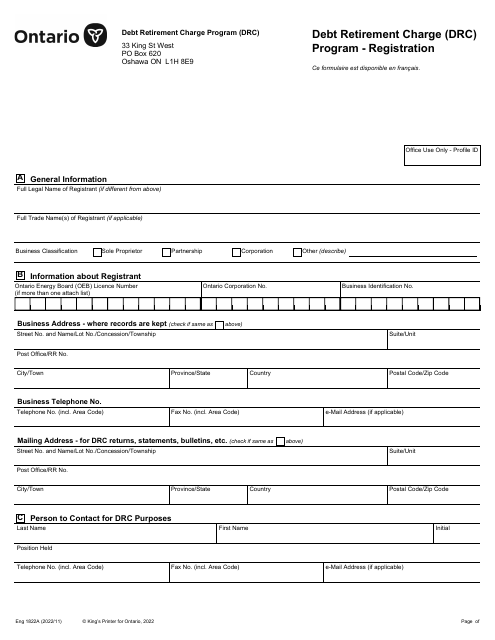 Form 1822A  Printable Pdf