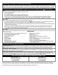 Form DCH-0569-NO MX-AUTH Application for Apostilled/Authenticated Statement of No Marriage in Michigan - Michigan, Page 2