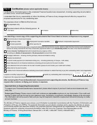 Form 9969E Financial Questionnaire Assessment for Individuals - Ontario, Canada, Page 6