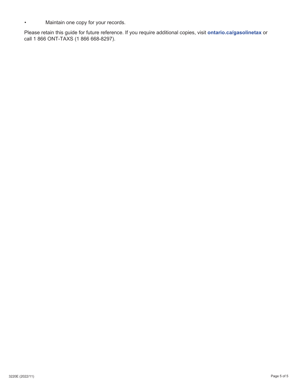Form 3220E Guide for Completing the Application for Refund Summary and Schedule 7 Tes - Tax Exempt Sales to Consumers - Ontario, Canada, Page 5
