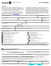 Document preview: Forme 9983F Avis D'opposition - Ontario, Canada (French)