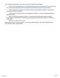 Form 3233E Guide for Completing the Application for Refund Summary and Schedule 4 Teu - Ambient Temperature Allowance - Ontario, Canada, Page 5