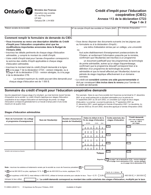 Forme CT23 (2494A) Agenda 113  Printable Pdf
