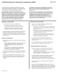 Forme CT23 (2494A) Agenda 113 Credit D&#039;impot Pour L&#039;education Cooperative (Ciec) - Ontario, Canada (French), Page 2