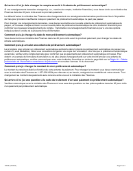 Forme 10028E Pre-authorized Debit (Pad) Payor Agreement - Ontario, Canada (French), Page 2