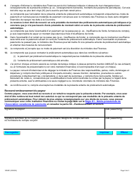 Forme 10028E Pre-authorized Debit (Pad) Payor Agreement - Ontario, Canada (French), Page 4