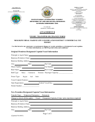 Document preview: Attachment D Vessel Transfer or Change Form - Hawaii