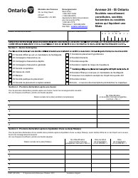 Document preview: Forme 0393F Agenda 24 Societes Nouvellement Constituees, Societes Fusionnees Ou Societes Meres Qui Liquident Une Filiale - Ontario, Canada (French)