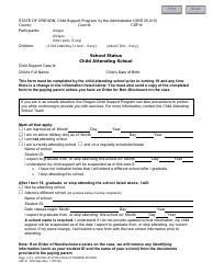 Form CSF01 1804 School Status: Child Attending School - Oregon