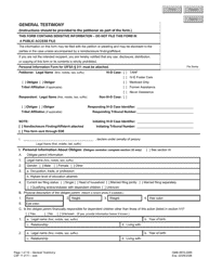 Document preview: Form CSF11 0111 General Testimony - Oregon
