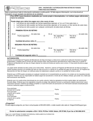 Formulario CSF08 0301 Epw - Inscripcion Y Autorizacion Para Retiro De Fondos Para Pago Electronico - Oregon (Spanish), Page 3