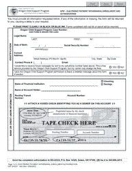 Form CSF08 0301 Epw - Electronic Payment Withdrawal Enrollment and Authorization - Oregon