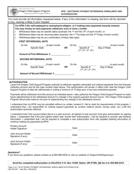Form CSF08 0301 Epw - Electronic Payment Withdrawal Enrollment and Authorization - Oregon, Page 3